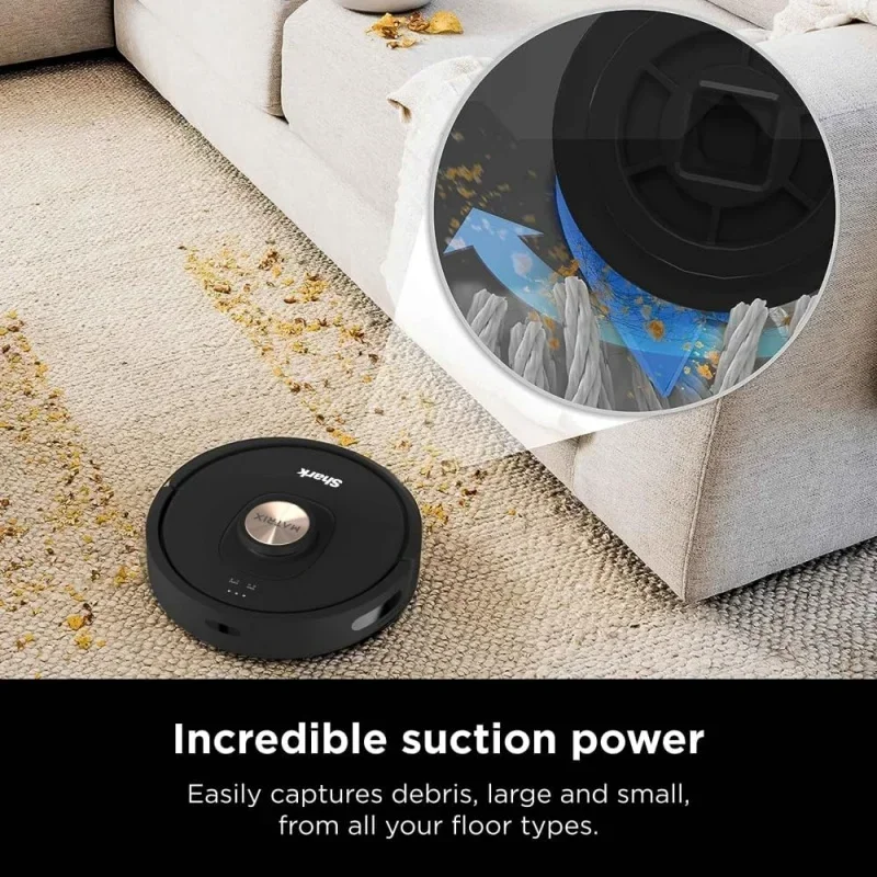 Qwshark av2310ae matriz robô vácuo auto-esvaziamento, mapeamento doméstico de precisão, perfeito para pêlos de animais de estimação, sem saco, base de capacidade de 45 dias