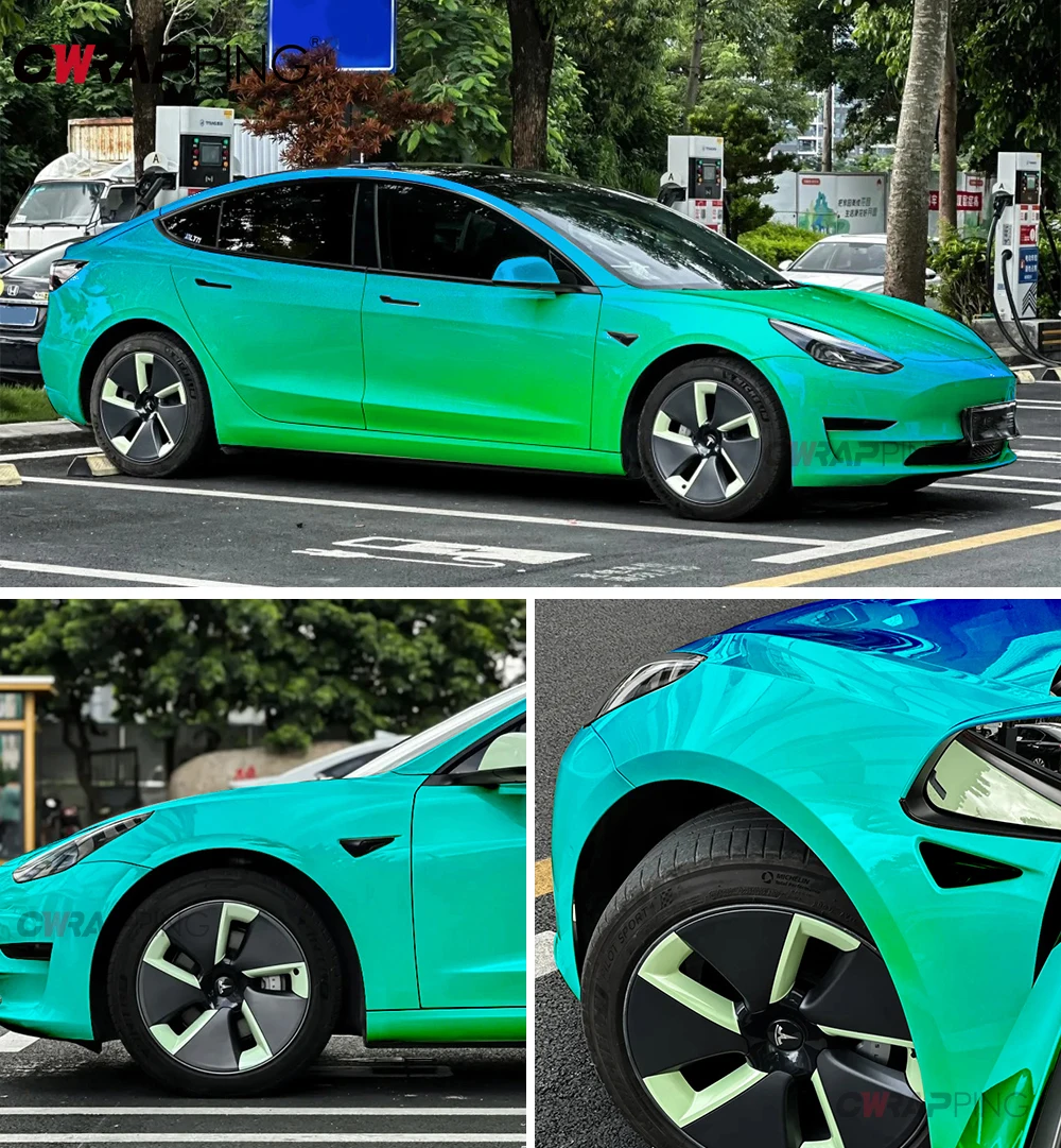 ฟิล์มเคลือบสีรุ้งกันน้ำแบบติดเองสำหรับตกแต่งรถยนต์ ฟิล์มไวนิลหุ้มรถยนต์ อุปกรณ์ตกแต่งรถยนต์ออฟโรด สติ๊กเกอร์ติดรถยนต์