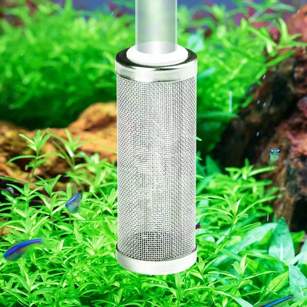 Stainless Steel Aquarium Filter Guard Fish Tank Filter Inlet Basket Protective Cover Filter Mesh Sleeve Aquarium Accessories ﻿