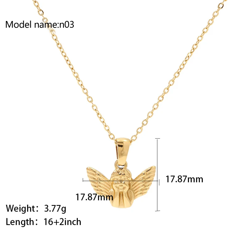 New Retro Gold Necklace Ladies Stainless Steel Gold Color Clavicle Chain Necklace Vintage Pendant Jewelry For Ladies Gift