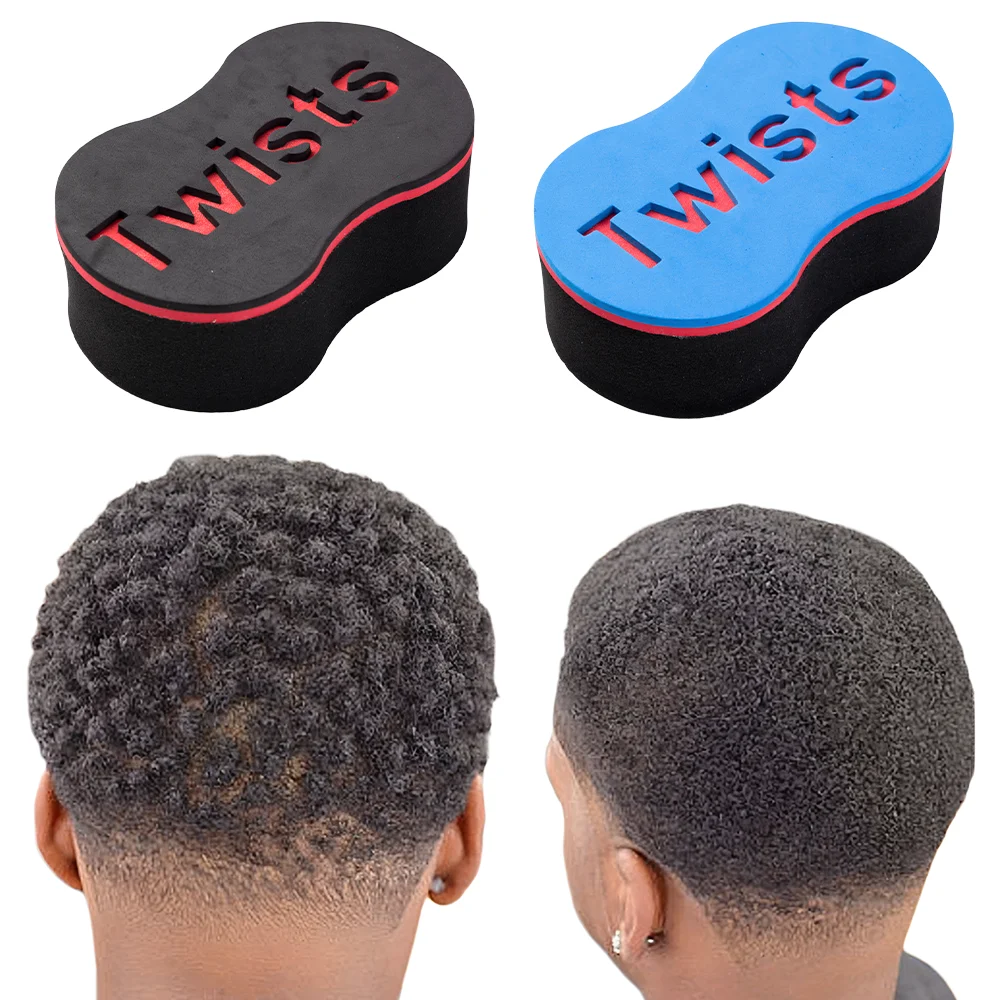 Double Sided Hair Twist Sponge, Magic Curl Brush for Afro Dreads Coils, Textured Hair Styling Tool for Men