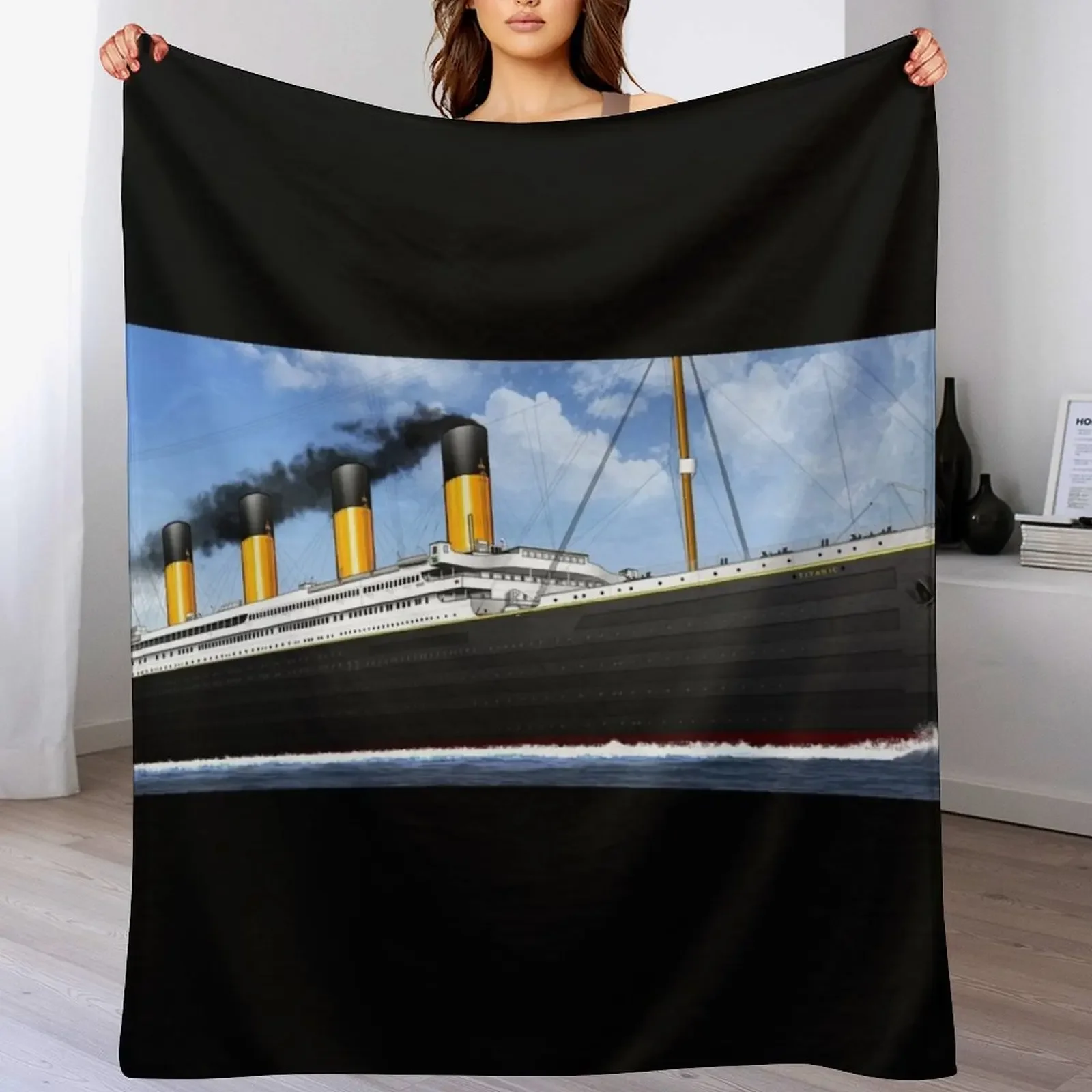 

RMS TITANIC OPEN WATER Throw Blanket For Baby heavy to sleep Personalized Gift Nap Blankets