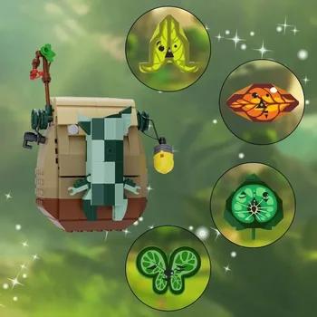 376PCS Tearsed of the Kingdom Korok's Backpack Building Blocks Kit Game Toys Set with Paper Manual for Children Birthday Gifts