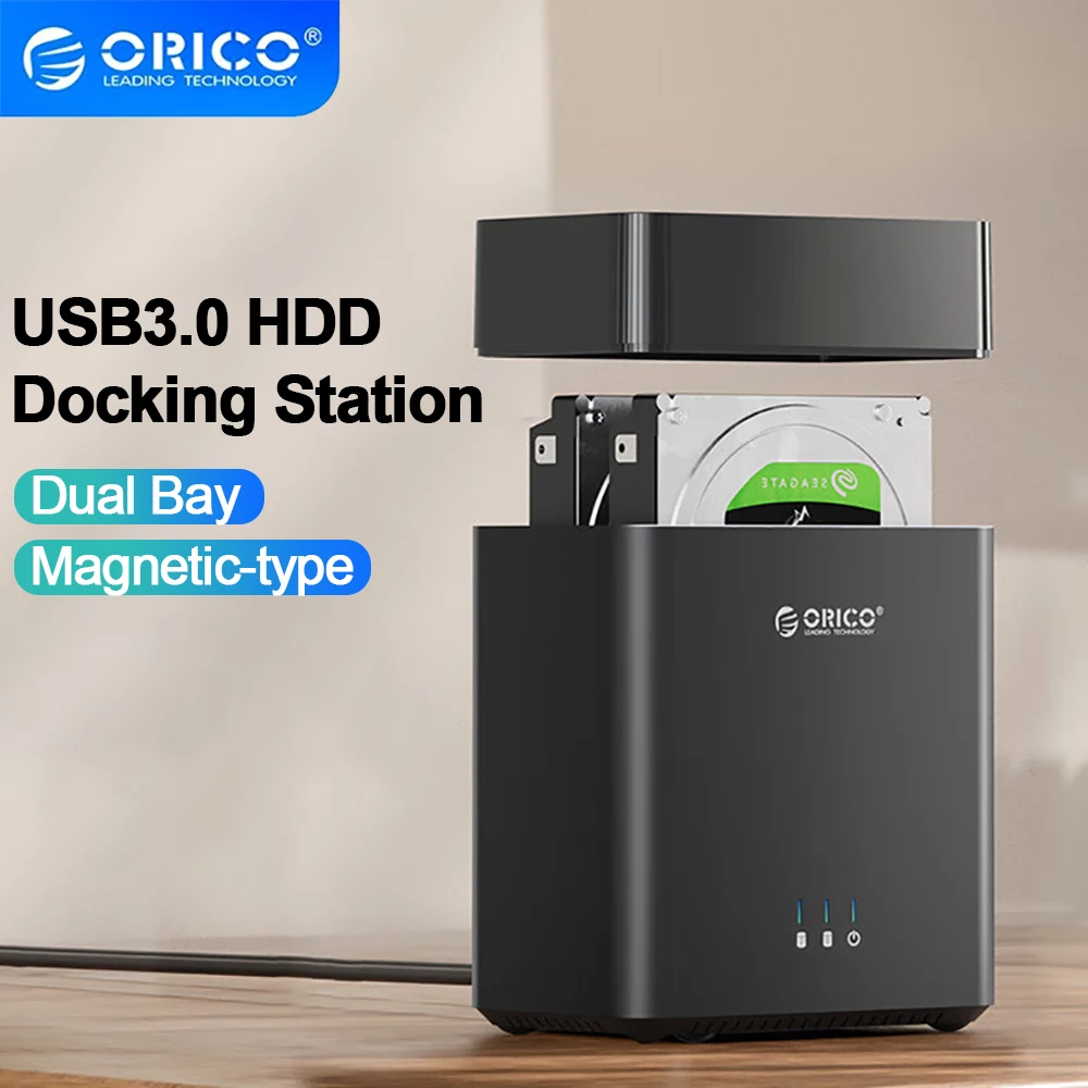 

ORICO 3.5 Dual Bay hdd Enclosure DS Series 2 Bay 3.5'' USB3.0 Hard Drive Enclosure Magnetic-type USB3.0 to SATA3.0 HDD Case