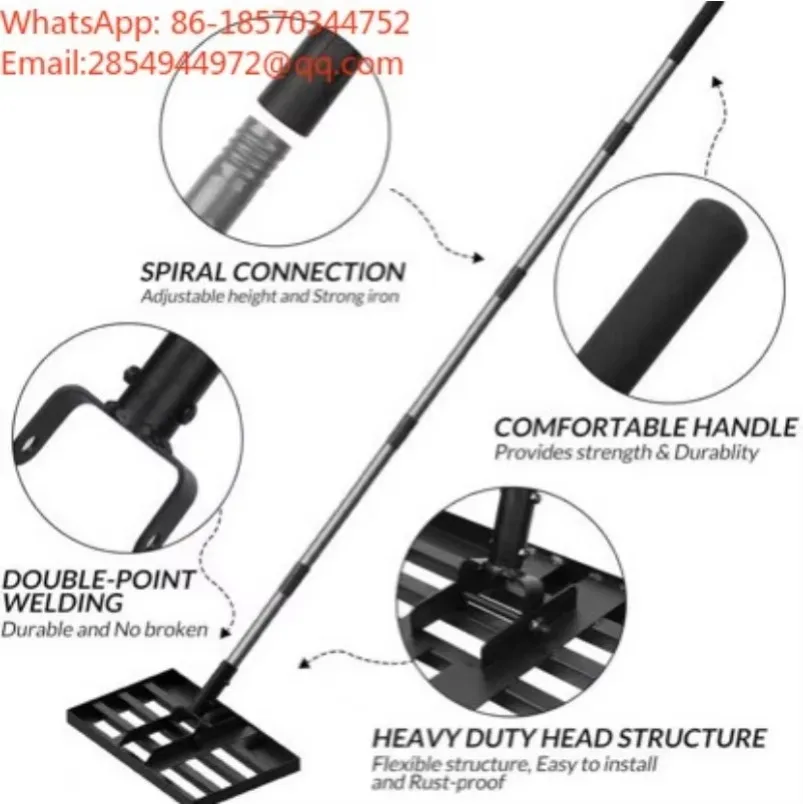 2027    Lawn Trimming, Stainless Steel Lawn Rake, Soil Crushing, Sand Leveling, Garden Maintenance Tools