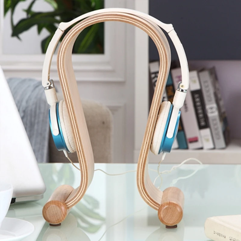 Walnut Wood Headset Stand na natureza, Gaming Headset Holder, Base pesada sólida para todos os tamanhos de fone de ouvido