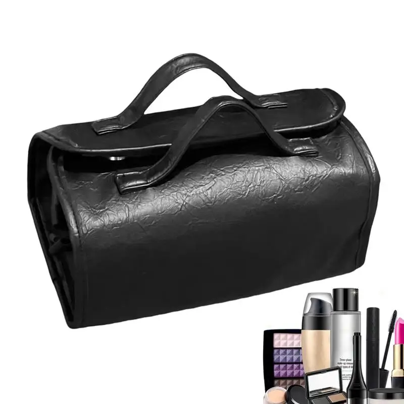 Travel Cosmetic Organizer Compartment Toiletry Bag Portable Waterproof Roll Up Cosmetic Bag For Women 4-in-1 Makeup Bag