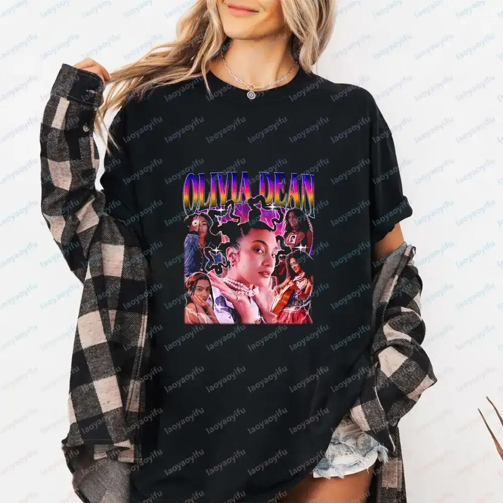 Olivia Dean Pop Music Summer Casual Trendy Multi-Purpose Short-Sleeved T-Shirt for Both Men and Women with Round Neck Design