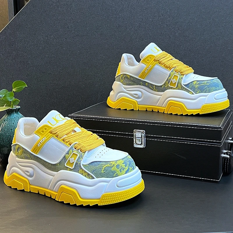 New Arrival Men Fashion Casual Dad Shoes Spring Autumn Luxury Designer Youth Trending Mesh Breathable Thick Bottom Sneakers