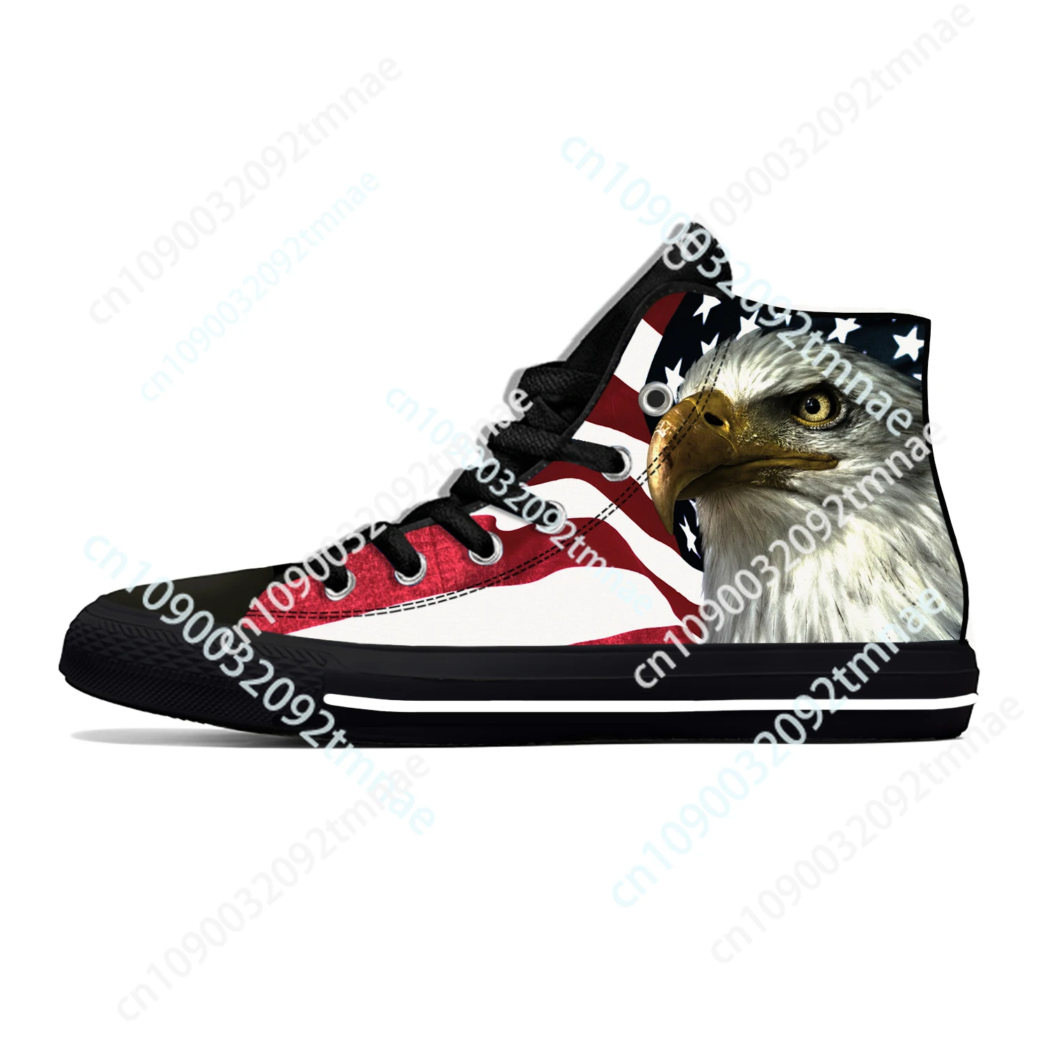 Summer US USA American America Flag Eagle Patriotic High Top Lightweight Casual Shoes Breathable Custom Shoes Men Women Sneakers