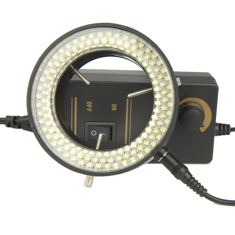 Microscope Light Source 60mm Inner Diameter 144PCS LED Ring Lamp Brightness Adjustable AC90V-240V