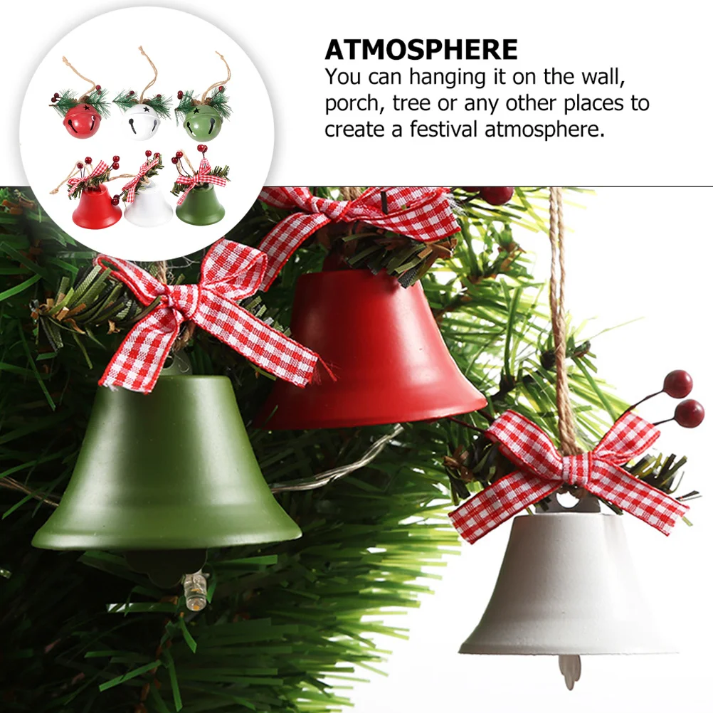 

6Pcs Christmas Tree Ornaments Jingle Bells Hanging Decor Xmas Bells Pendant Home Garden Hanging Decorations Xmas Pendant