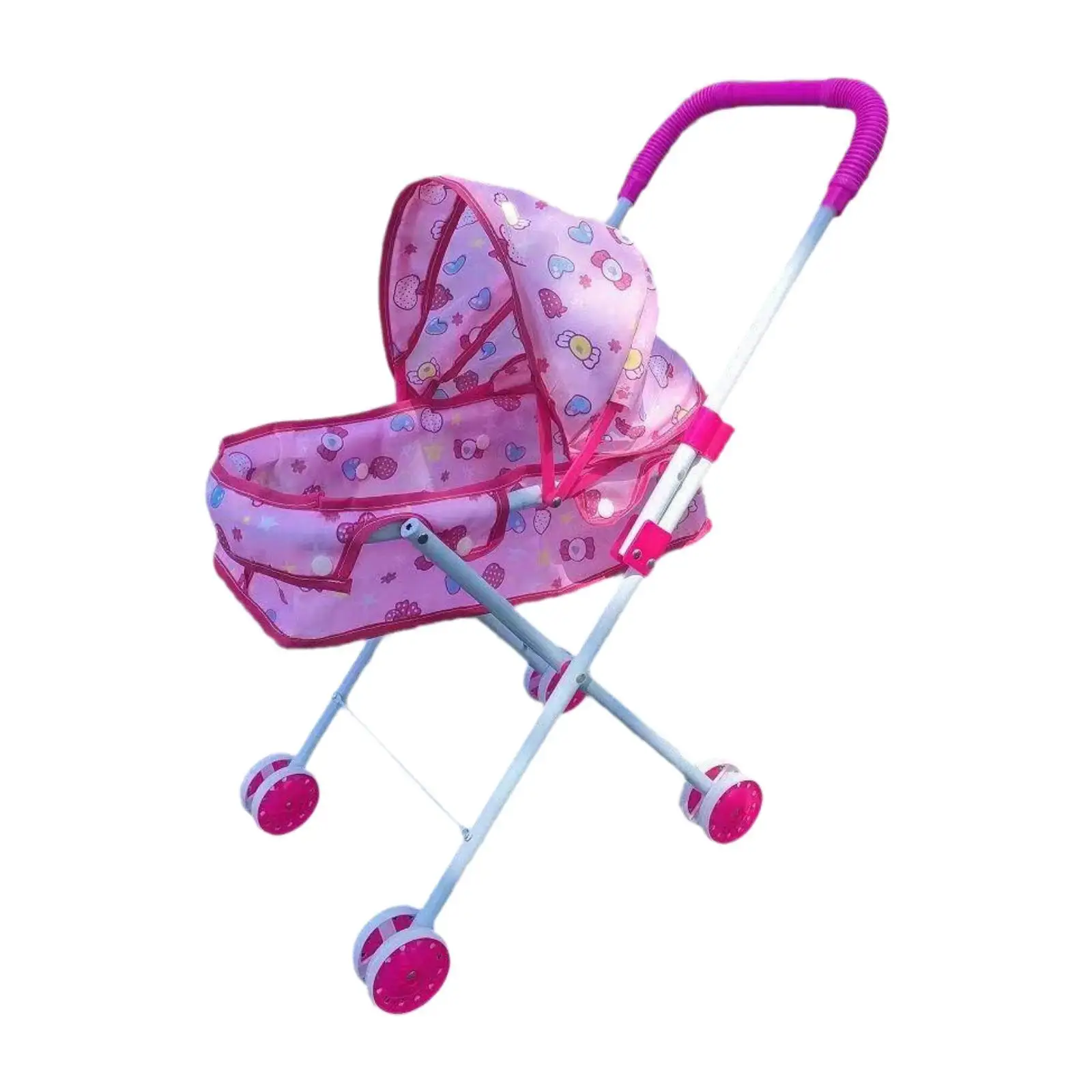 Folding Baby Doll Stroller Trolley Toys Enhance Sensory Abilities Realistic Valentines Day Gifts for Kids for Party Favors