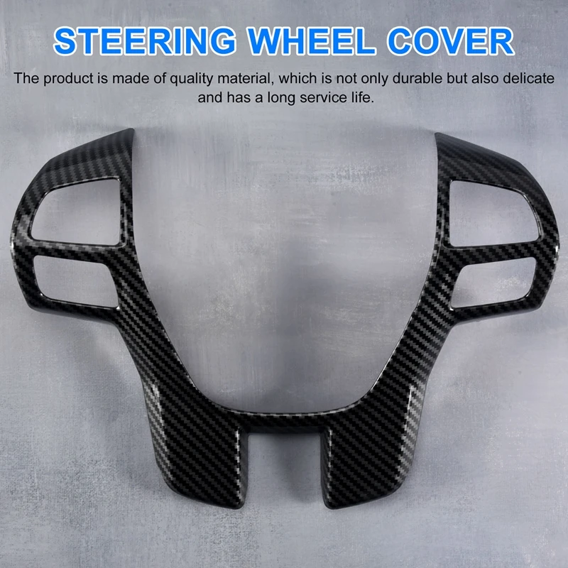 For Ford Ranger Everest Endeavor 2015+ Carbon Fiber Steering Wheel & Gear Shift Cover Trim Frame Decorator Accessories