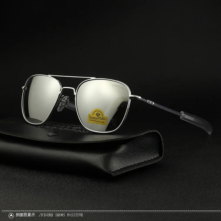 RE Sonnenbrille Mann Amerikanische Armee Militär Luftfahrt Pilot Sonnenbrille Frau Luxus Marke Vintage Metall Titan Rahmen Glas Objektiv – Detail 40