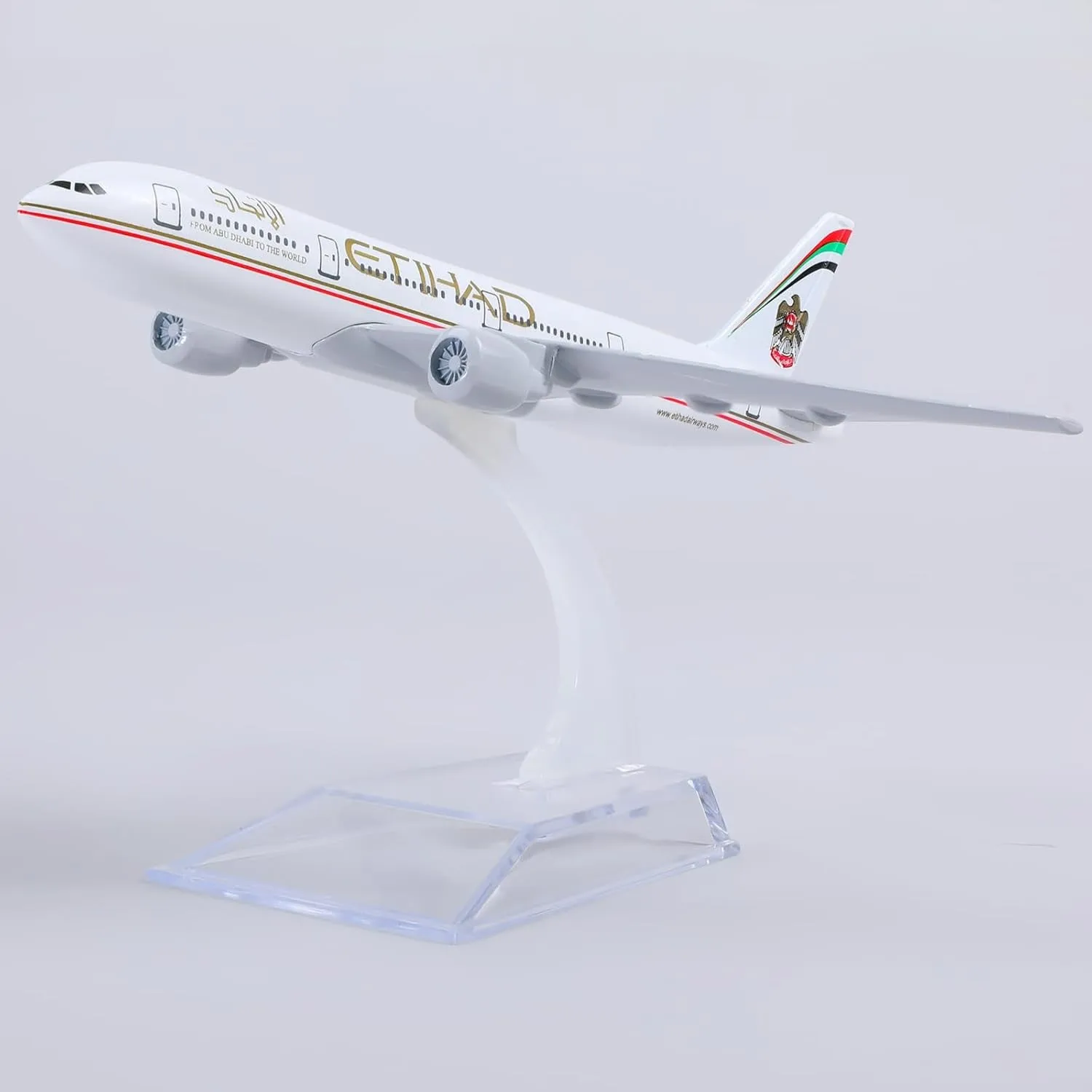 

16cm Eithad B777 Airplane Model 1/400 scale Diecast Metal Toy planes with Stand Airplane Wheel Toy for Children toys Gift