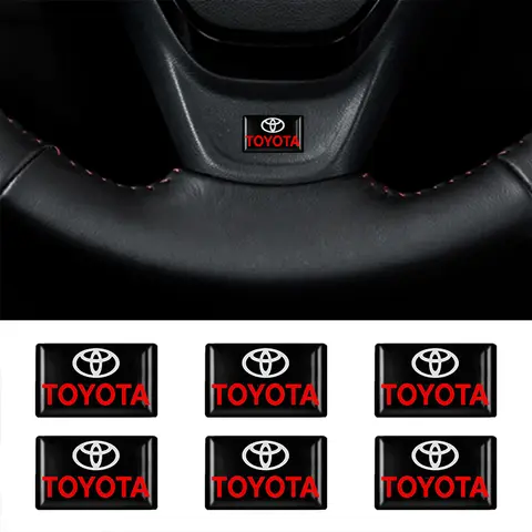 10Pcs 3D Car Styling Epoxy Emblem Badge Decoration Stickers For Toyota Corolla Camry Chr Rav4 86 Yaris Hilux Prius Avensis Auris 10 best sales car accessories toyota - №9