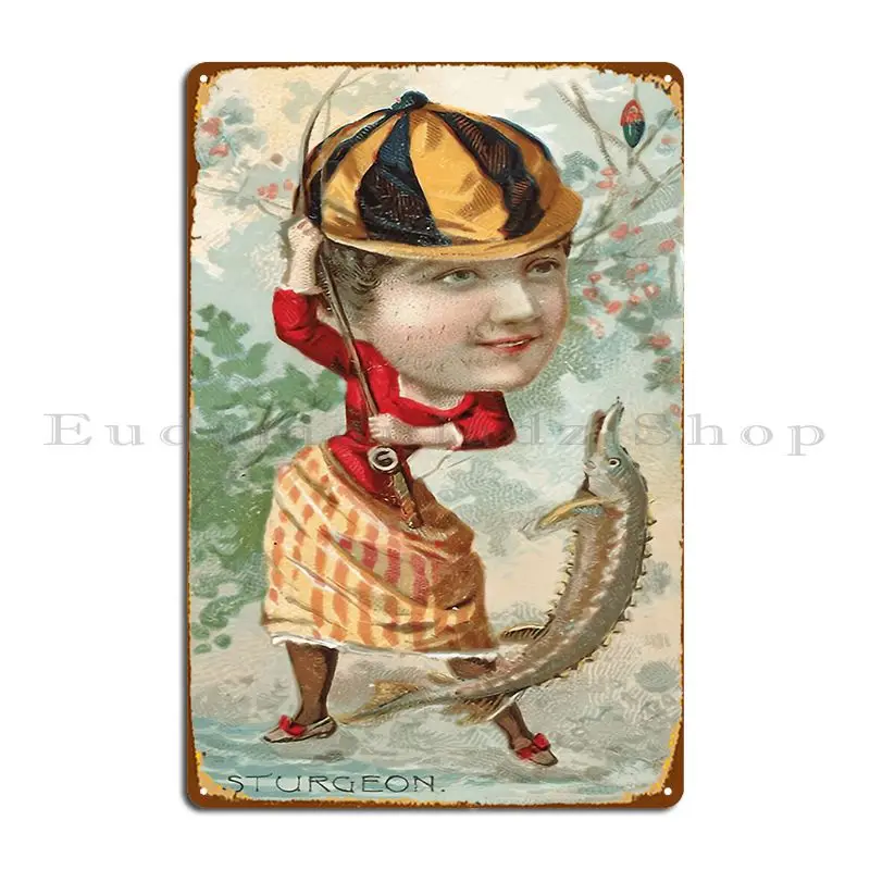 Sturgeon From The Series Fishers And Fish Metal Signs Mural Character Cinema Create Club Tin Sign Poster