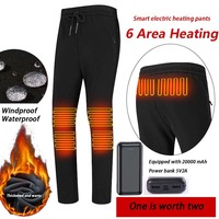 6 Area Heating Pants Men Winter Electric Heated Pant USB Rechargeable Thermal Trouser Outdoor Waterproof Windproof Warm Pants
