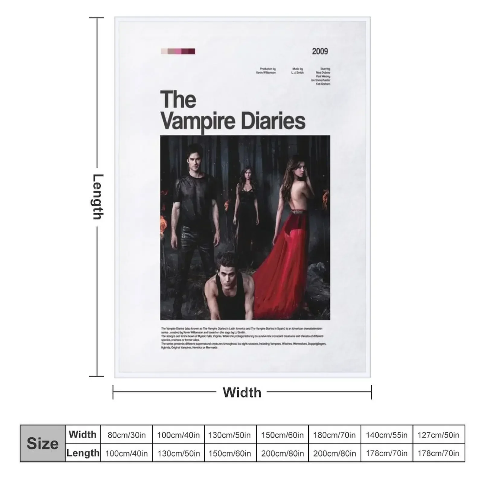 the vampires diaries series poster Throw Blanket Thermal Thermals For Travel Retros Kid'S Plush warm for winter Blankets