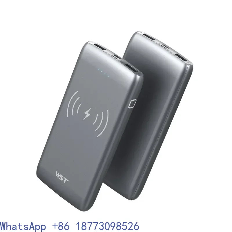 WST Wireless Charger Mobile Charger 10000 mA Ultrathin Portable 2-in-1 Mobile Power Supply