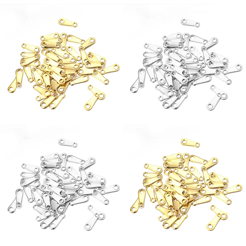 

20pcs Stainless Steel Extension End Charms Tail Tags For Jewelry Making DIY Small Extend Chain Tag Jewelry Findings Accessories