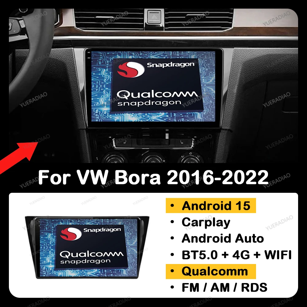 

Android 15 Carplay Auto For VW Volkswagen Bora 2016 - 2022 GPS NAVI QLED BT 2DIN Qualcomm 4G WIFI Multimedia Stereo Video Player
