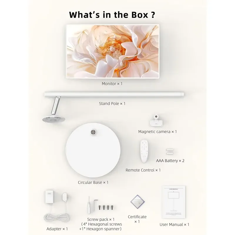24 Inch Portable Smart TV Wireless Battery 1080P Android Touch Screen Vertical Rotating Monitor Mobile Television for Home - view 3