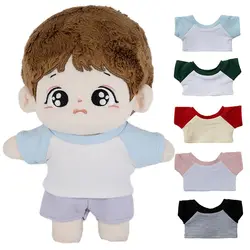 High Quality 8 Colors Cotton Doll Clothes Splicing Style Accessories Mini Clothes Tops Stuffed Dolls Toys for 15cm Cotton Doll