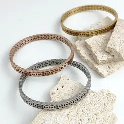 New copper coin hollow stainless steel gold-plated 18K bracelet, high-quality waterproof silver jewelry, gift for couples