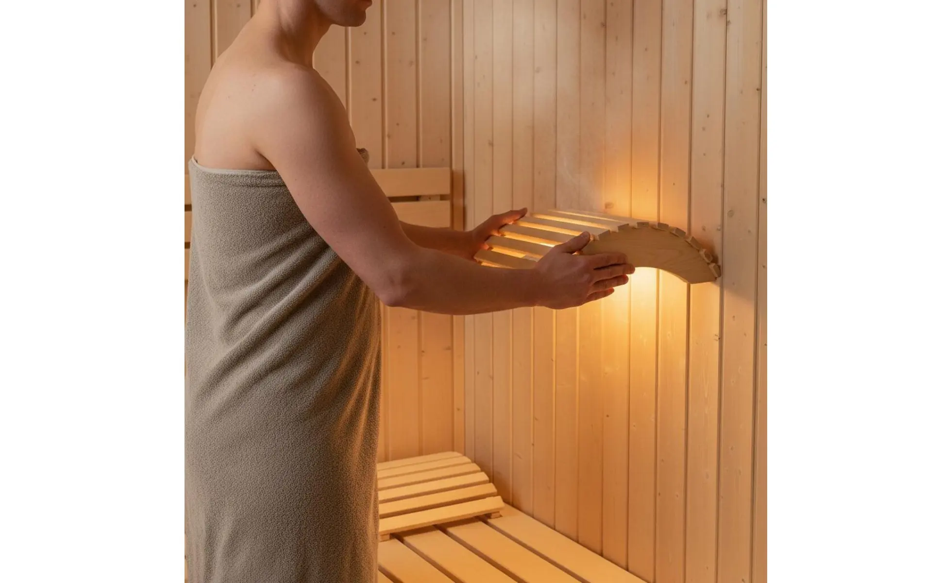 Wooden Sauna Lamp Shade Glare-Reducing Wooden Sauna Lampshade Curved Wood Lamp Guard Prevents Overheating