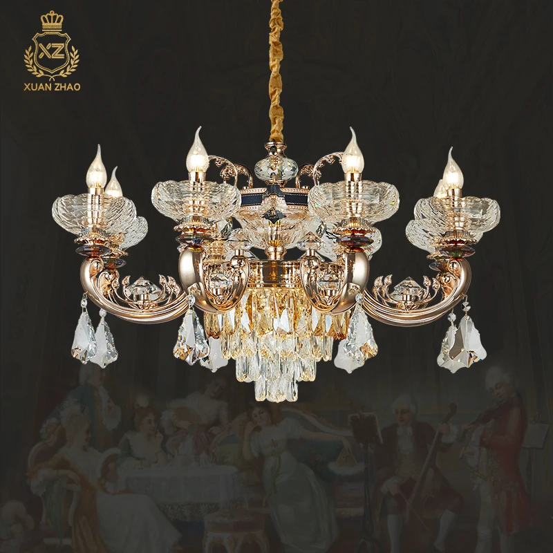 

Luxury Banquet Hall European Crystal Chandelier Modern Candle Crystal Chandelier For Villa Living Room Hotel Lobby