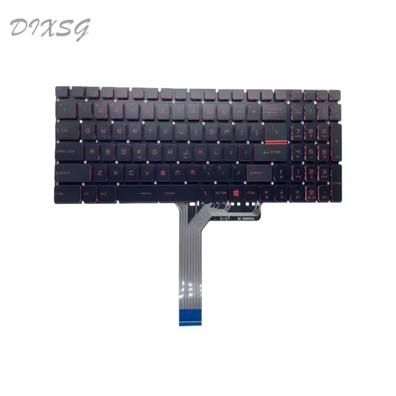 لوحة مفاتيح بديلة لسلسلة MSI GT62 GE62 GS60 GL60 GP62 GT72 GE72 GS63 GL62 GP72 بإضاءة خلفية تخطيط أمريكي - أحمر