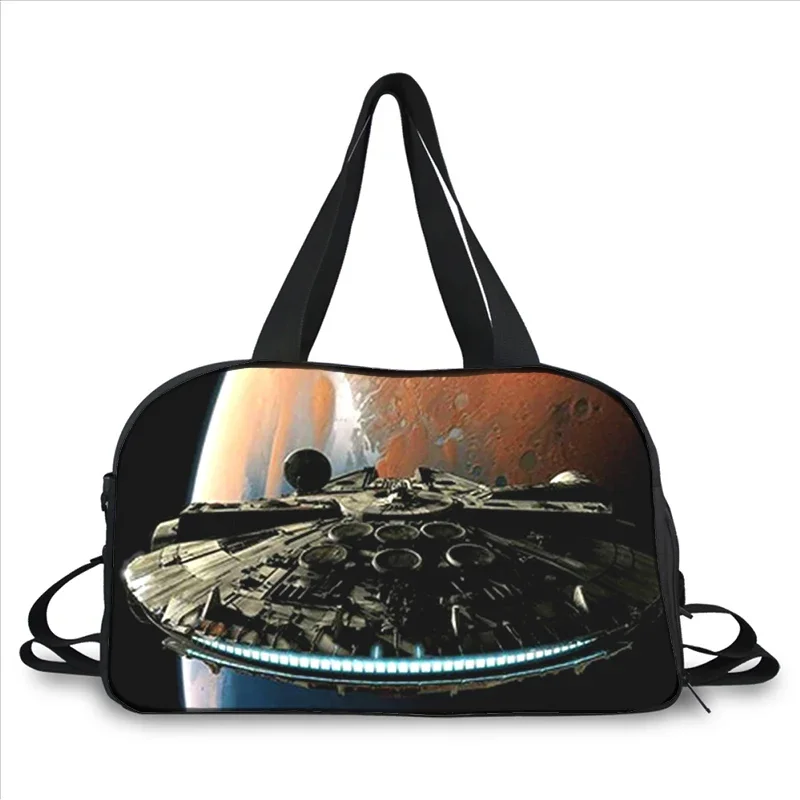 outer space Spaceship UFO 3D printing fashion trend portable large capacity multi-function messenger bag travel bag