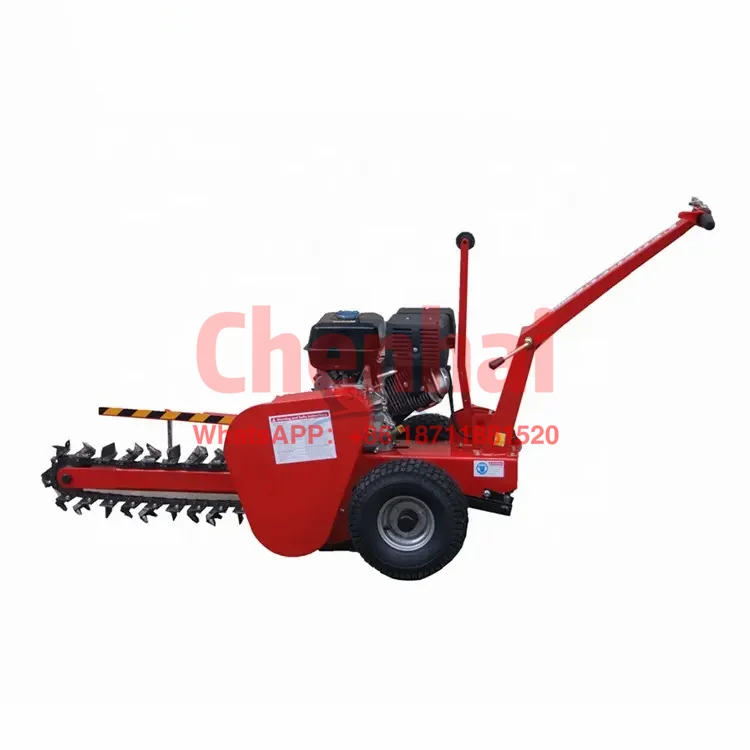 

tractor mini double chain trencher/ditching machine portable small trench digging pipe laying trench digger machine