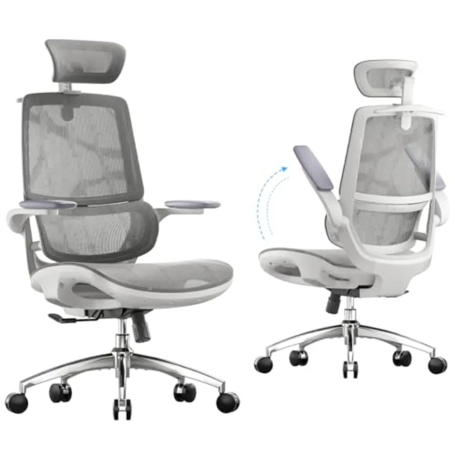 M59AS Ergonomic Office Chair for Home Office Use, Mesh and PU Leather Material, Black Color, Dual Backrest with Adaptive Lumbar