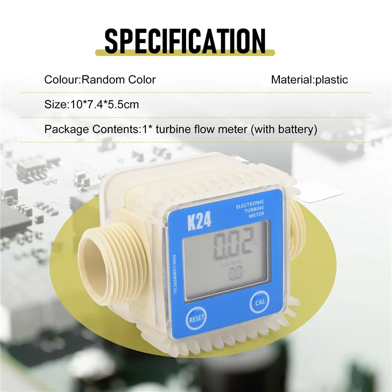 A93Z Digital Lcd K24 Flow Meter Turbine Fuel Flow Tester For Chemicals Water Sea Liquid Flow Meters Measuring Tools