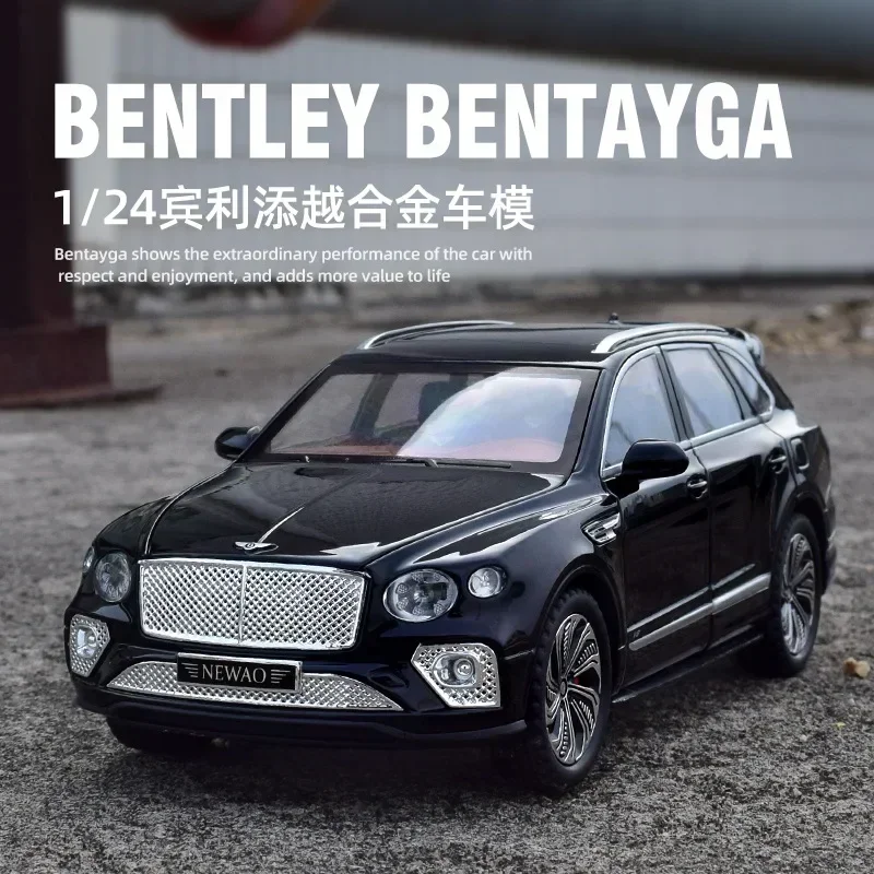 1:24 Bentley Bentayga High Simulation Diecast Metal Alloy Model samochodu Pull Back Sound Light Car Kolekcja prezentów dla dzieci A543