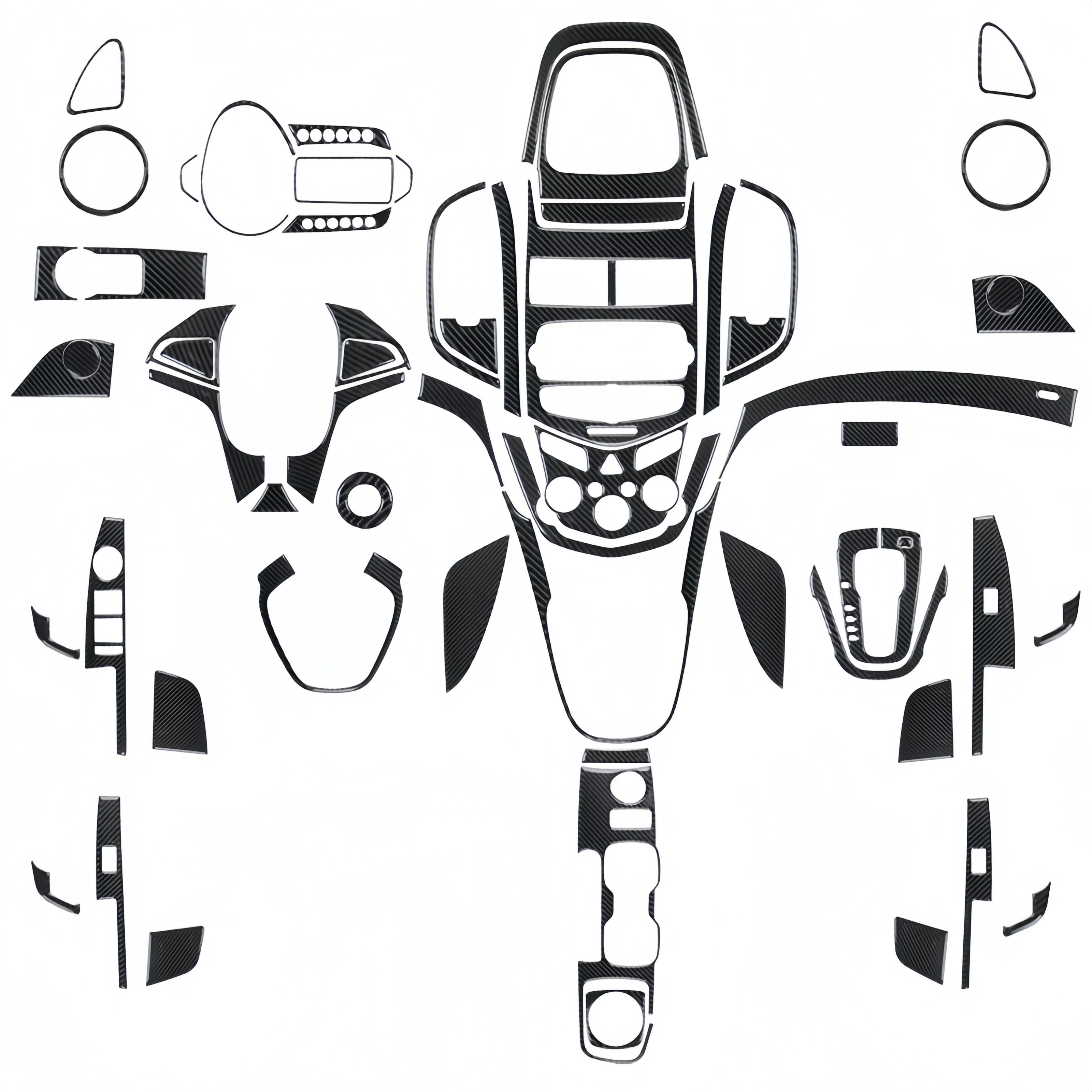 

For Chevrolet Sonic 2012-2016 Carbon Fiber Car Gear Shift Air Outlet Steering Wheel Panel Decor Cover Trim Sticker Accessories