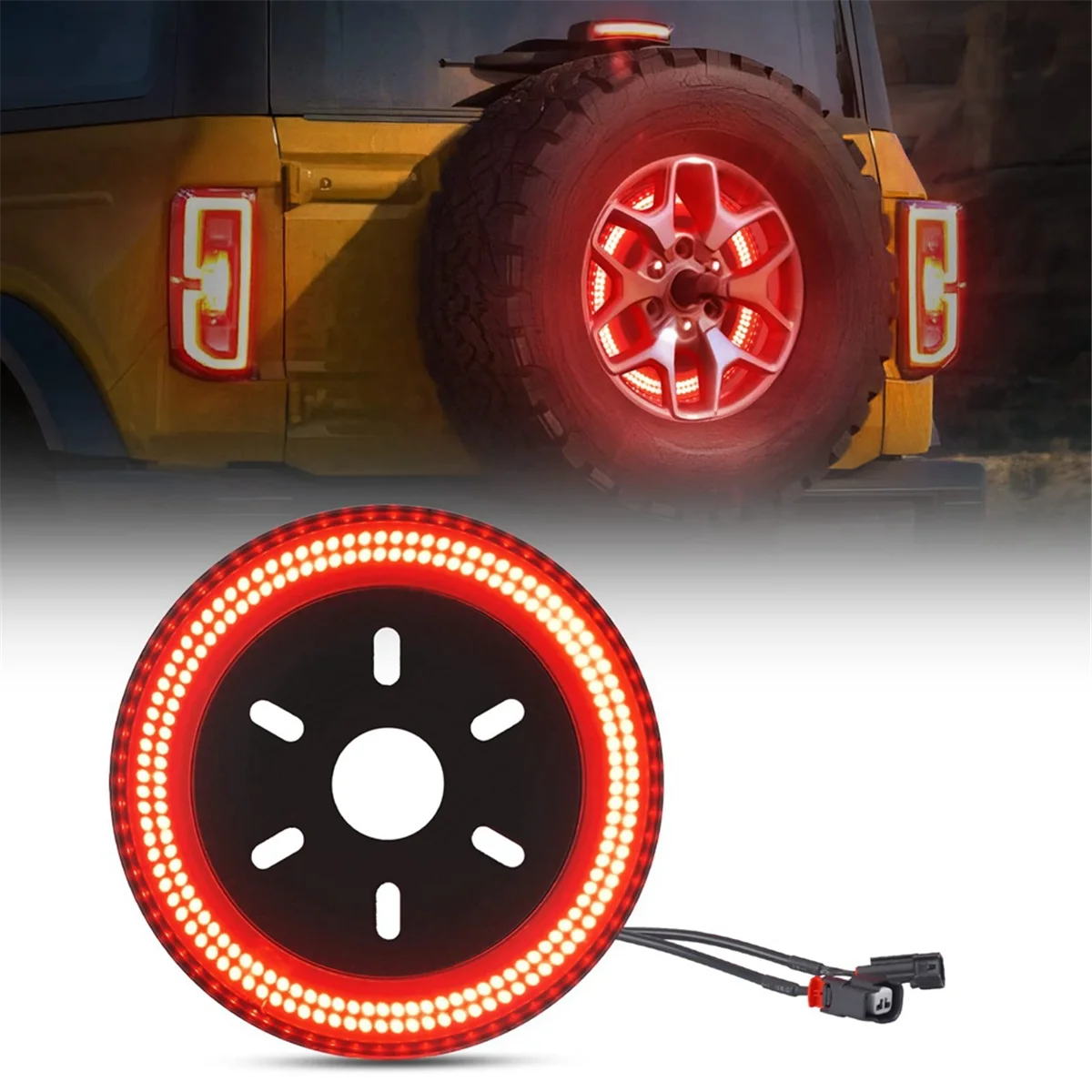 Reserveband Remlicht Led Derde Remlicht Voor Ford Bronco 2021 2022 2023 3-zijdig Helder Rood Hoog Gemonteerd Remlicht