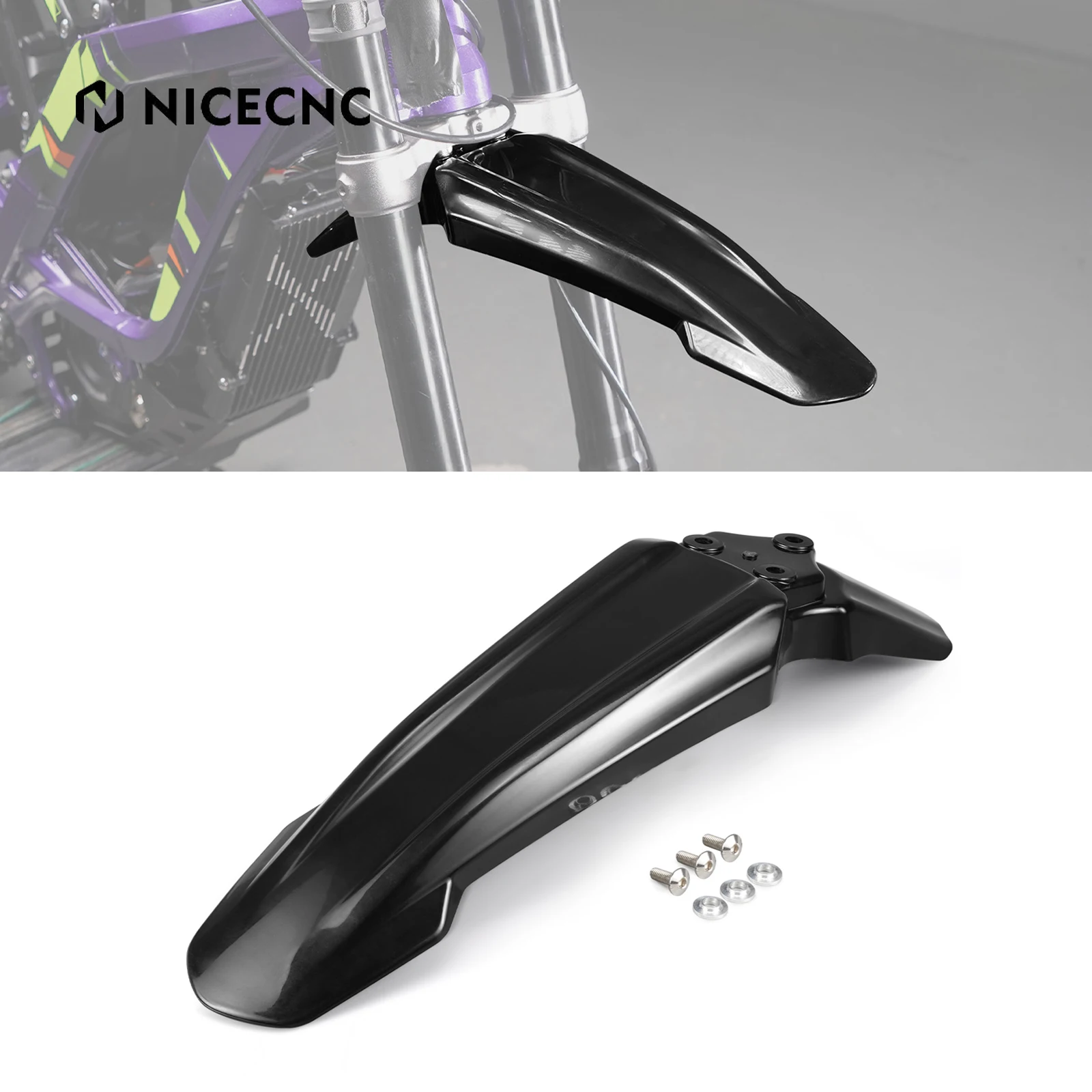 

NICECNC For Surron Light Bee X For SUR-RON Light Bee S Motocross Front Fender Mudguard Protector Plastic Electric Dirt Bike
