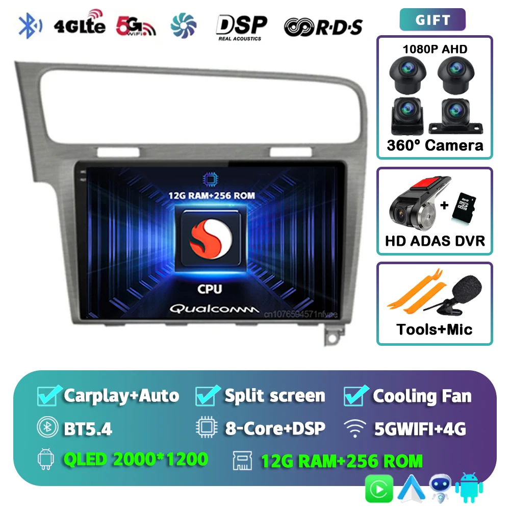 Android 16搭載 フォルクスワーゲン VW ゴルフ7 MK7 GTI 2011-2021