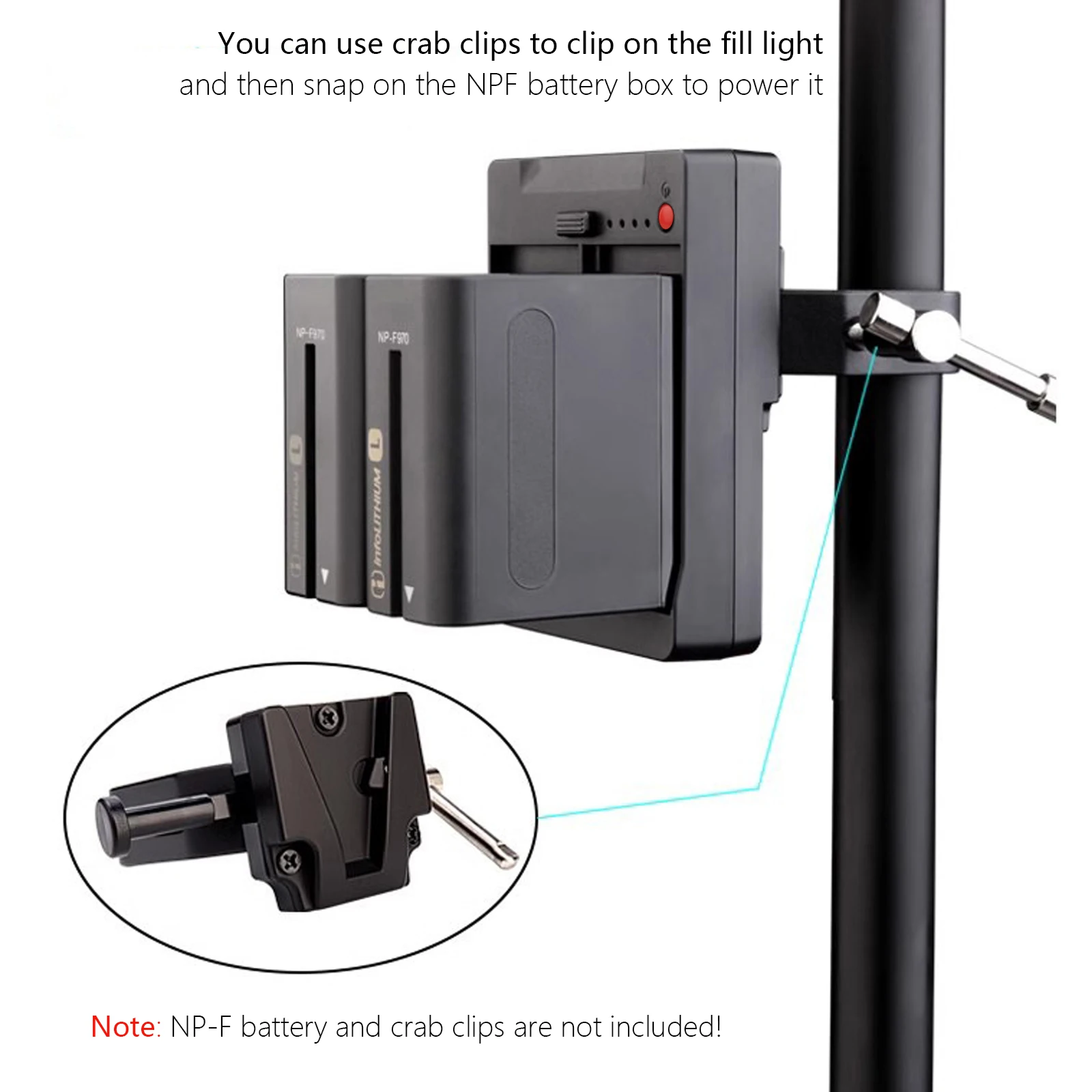 NP-F Batterij naar V-Mount Batterij Converter Adapter Plaat Fit NP-F550 F750 F970 LED Licht Monitor