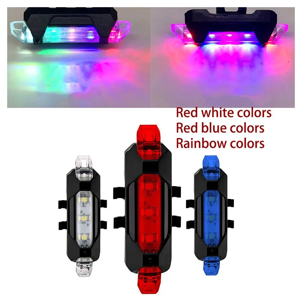 Bicycle Tail Light USB Rechargeable Mountain Cycle Rear Light LED Waterproof Bike Light Warning-lamp Bikes Accessories 3 Colors