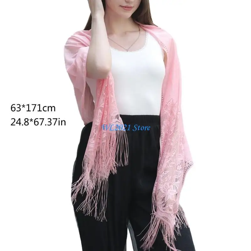 شال نسائي خفيف الوزن G5GC مزين بشراشيب للعروس في الصيف وحفلات الزفاف وحفلات التخرج #6