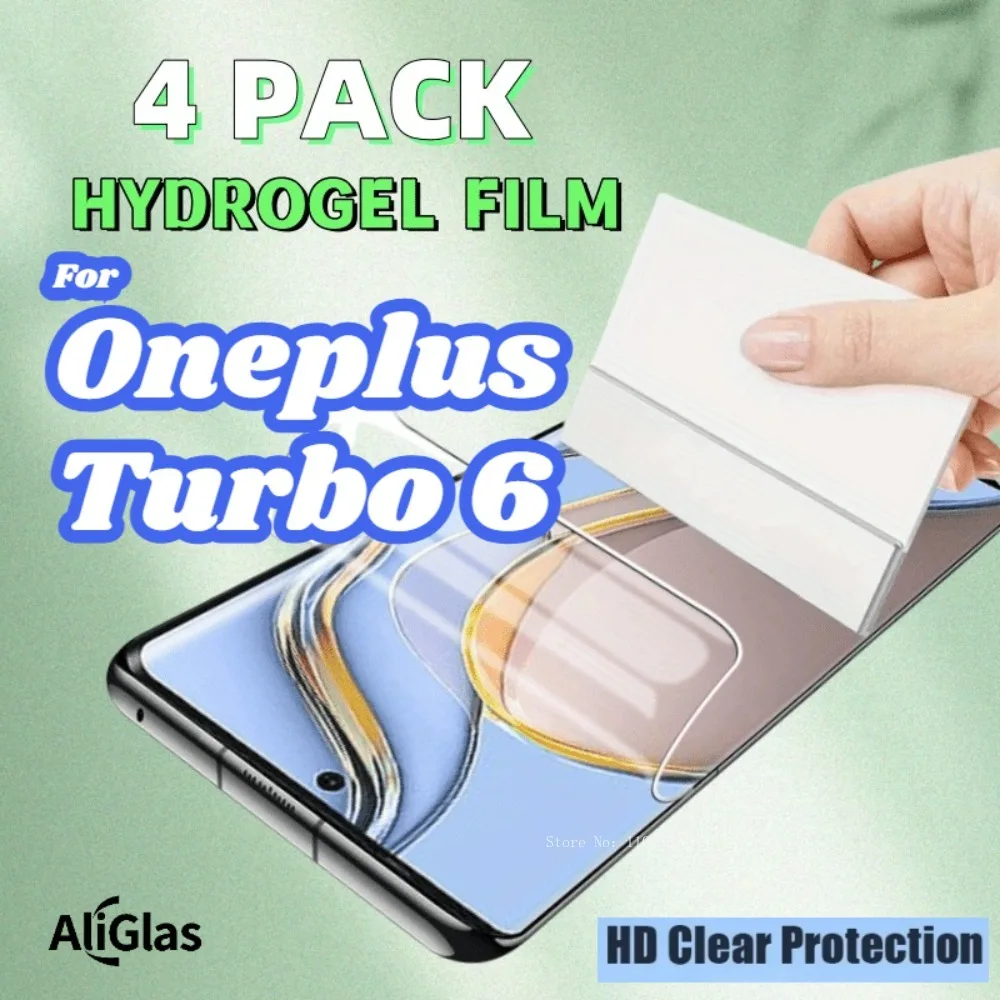 

4 Pieces Premium Ultra-Clear Hydrogel Film For Oneplus Turbo 6 Glossy Not Glass Screen Protectors Designed for Oneplus Turbo 6