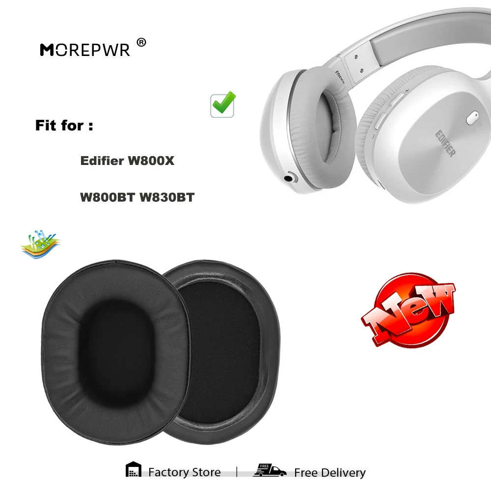 

Morepwr Replacement Ear Pads for Edifier W800X W800BT W830BT Headset Parts Leather Cushion Velvet Earmuff Earphone Sleeve