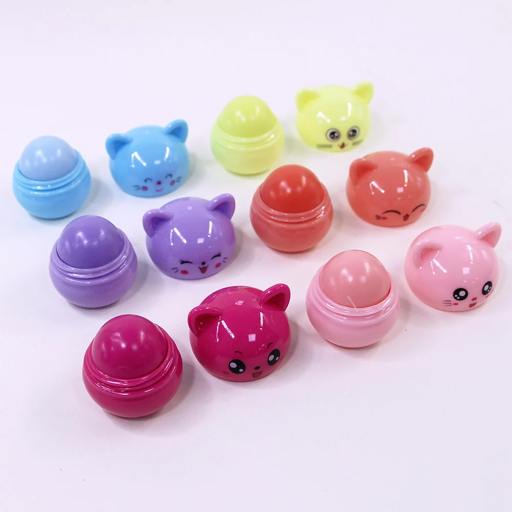 24Pcs Cute Cat Design Lip Blam Set  Deep Nourish Hydrating Clear Lip Balm For Dry Cracked Lips Care