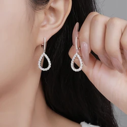 KNOBSPIN D VVS1 Full Moissanite Pandent Earrings for Women Engagement Wedding Fine Jewelry with GRA s925 Sterling Sliver Earring