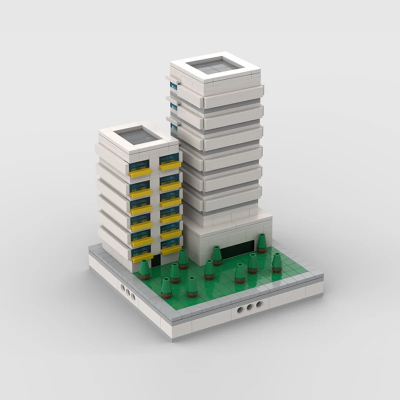 都市の街並みモデル MOC 組み立てブロック アパートビル モジュール式テクノロジー 子供向けホリデーギフト 組み立ておもちゃセット